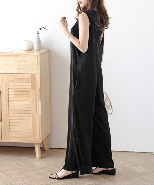 SUGAR BISKET（シュガービスケット）の「カットオフプリーツサロペット（サロペット/オーバーオール・レディース・グレイッシュベージュ/ブラウン/ブラック/ミント/ピンク・M/L）」の18枚目の写真