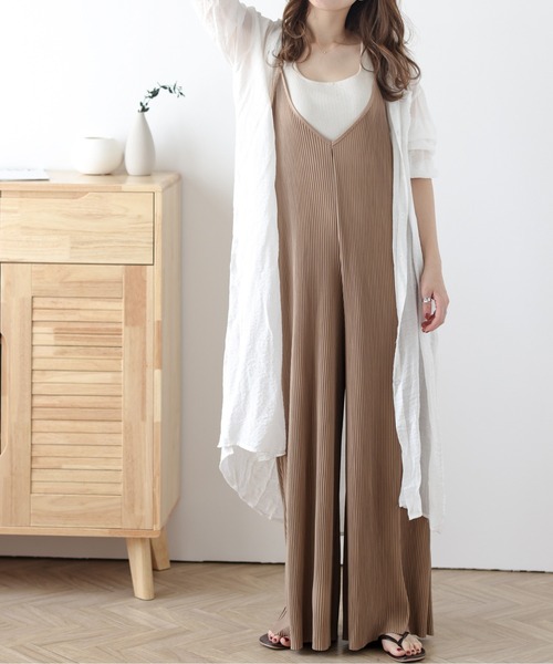 SUGAR BISKET（シュガービスケット）の「カットオフプリーツサロペット（サロペット/オーバーオール・レディース・グレイッシュベージュ/ブラウン/ブラック/ミント/ピンク・M/L）」の20枚目の写真