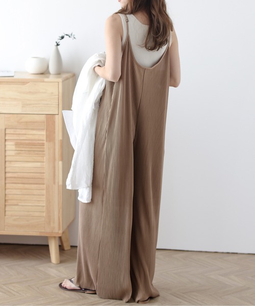 SUGAR BISKET（シュガービスケット）の「カットオフプリーツサロペット（サロペット/オーバーオール・レディース・グレイッシュベージュ/ブラウン/ブラック/ミント/ピンク・M/L）」の22枚目の写真