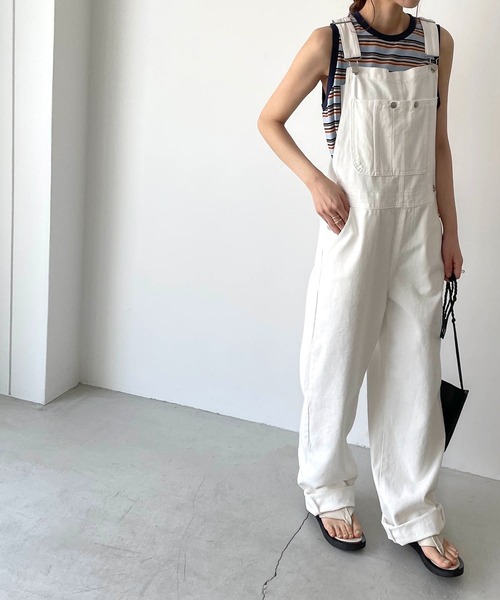 CANAL JEAN(キャナルジーン)の「RED CHOP WORKS(レッドチョップワークス) マルチボーダータンクトップ(タンクトップ・レディース・ネイビー/グリーン・38)」の3枚目の写真