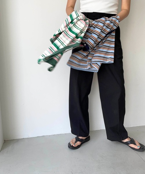 CANAL JEAN(キャナルジーン)の「RED CHOP WORKS(レッドチョップワークス) マルチボーダータンクトップ(タンクトップ・レディース・ネイビー/グリーン・38)」の9枚目の写真