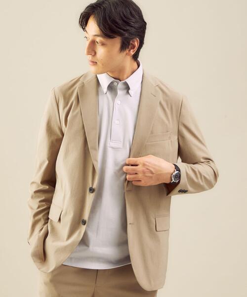 WORK TRIP OUTFITS GREEN LABEL RELAXING（ワークトリップアウトフィッツグリーンレーベル リラクシング）の「WTO ストレッチタフタ パッカブル ジャケット -ウォッシャブル-（テーラードジャケット・メンズ・ネイビー/ベージュ・XL/50/L/48/M/46/S/44）」の2枚目の写真