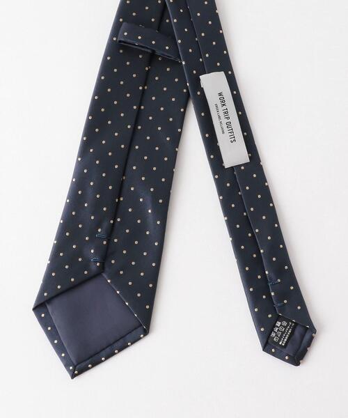 WORK TRIP OUTFITS GREEN LABEL RELAXING（ワークトリップアウトフィッツグリーンレーベル リラクシング）の「WTO ポリエステル ドット ネクタイ -ウォッシャブル-（ネクタイ・メンズ・ロイヤルブルー/ネイビー/ワインレッド・FREE）」の4枚目の写真
