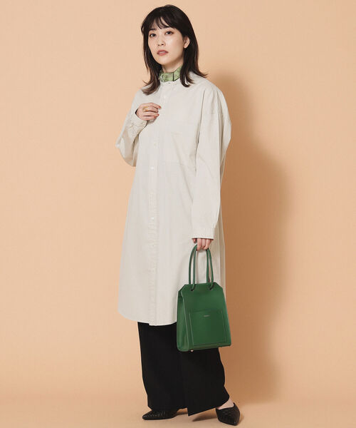 Ray BEAMS（レイビームス）の「GYMPHLEX / バンドカラー シャツワンピース（シャツワンピース・レディース・ベージュ/ライトブラウン・12/14）」の5枚目の写真