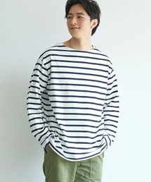 coca(coca) | メンズ ハリ感ボーダーボートネックTシャツ(Tシャツ/カットソー)