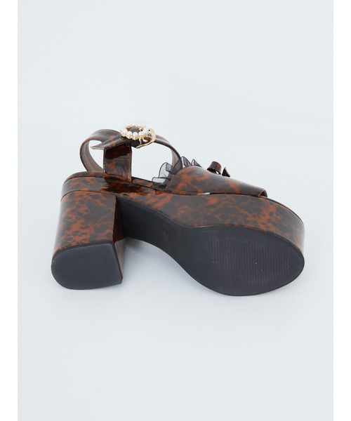 Ank Rouge（アンクルージュ）の「パールバックルフリルサンダル（サンダル・レディース・ブラック/ブラウン・M/L）」の8枚目の写真