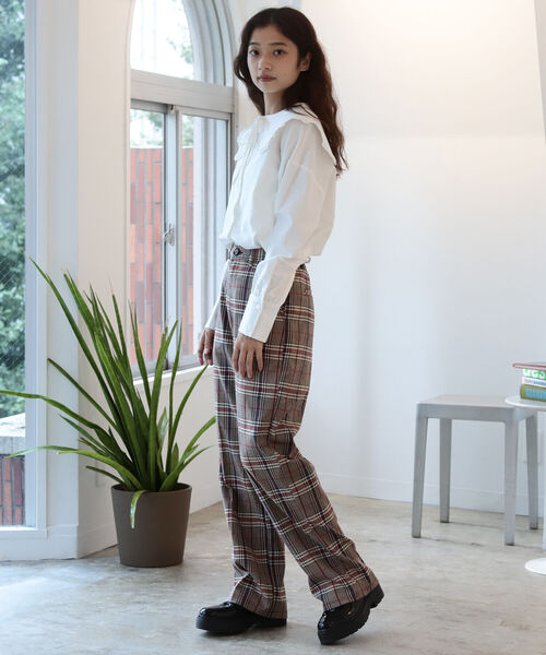 BeAMS DOT(ビームスドット)の「【WEB限定】BeAMS DOT / チェック柄 スラックスパンツ(スラックス・レディース・ブラウン/オレンジ・SMALL/MEDIUM)」の12枚目の写真