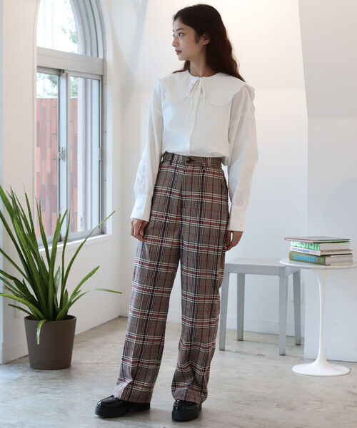 BeAMS DOT(ビームスドット)の「【WEB限定】BeAMS DOT / チェック柄 スラックスパンツ(スラックス・レディース・ブラウン/オレンジ・SMALL/MEDIUM)」の11枚目の写真