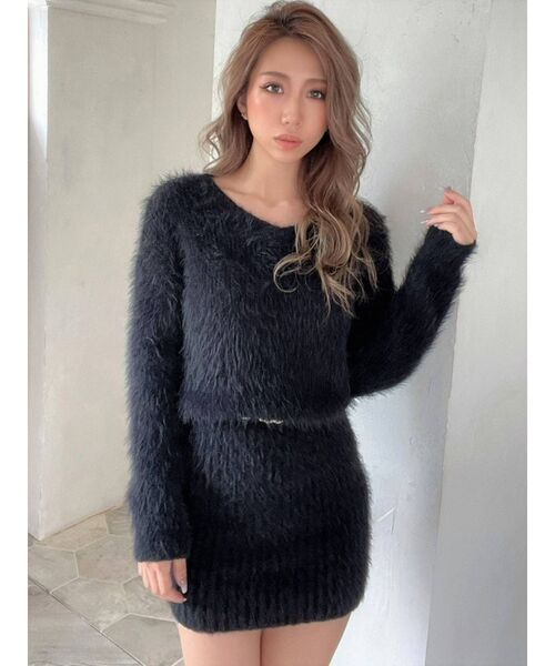 RESEXXY（リゼクシー）の「シャギーミニワンピース（ワンピース・レディース・ホワイト/その他1/ブラック/ピンク/ベージュ・FREE）」の16枚目の写真