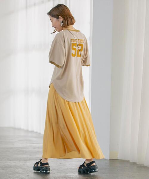coen（コーエン）の「フロッキープリントリンガーTシャツ（Tシャツ/カットソー・レディース・ベージュ/ライトグレー/オフホワイト・LARGE/MEDIUM）」の22枚目の写真