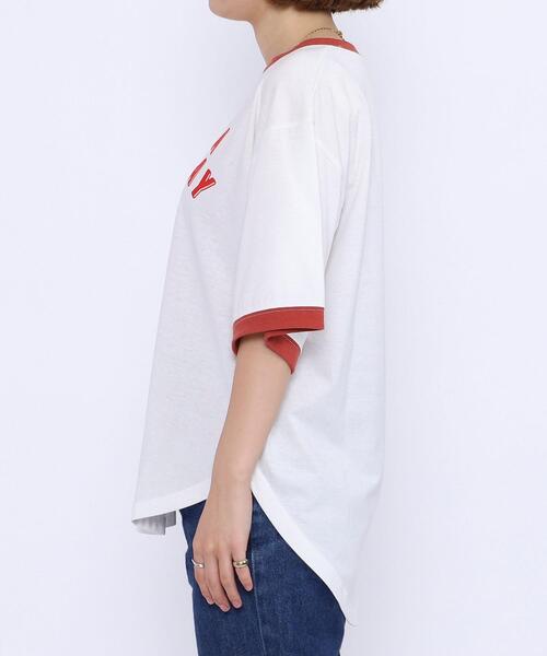 coen（コーエン）の「フロッキープリントリンガーTシャツ（Tシャツ/カットソー・レディース・ベージュ/ライトグレー/オフホワイト・LARGE/MEDIUM）」の15枚目の写真