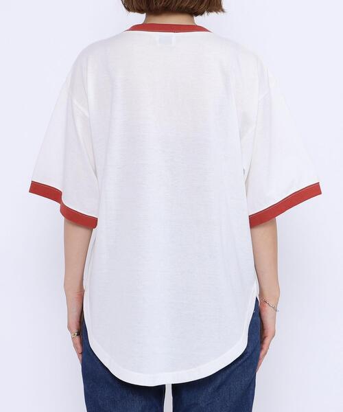 coen（コーエン）の「フロッキープリントリンガーTシャツ（Tシャツ/カットソー・レディース・ベージュ/ライトグレー/オフホワイト・LARGE/MEDIUM）」の16枚目の写真