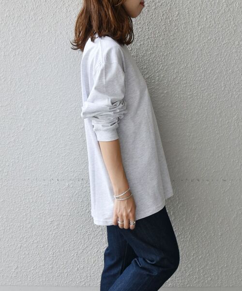 newhattan（ニューハッタン）の「【SHIPS any別注】newhattan: ロングスリーブ Tシャツ  グレー◇（Tシャツ/カットソー・メンズ・ライトグレー・MEDIUM/LARGE/X-LARGE）」の2枚目の写真