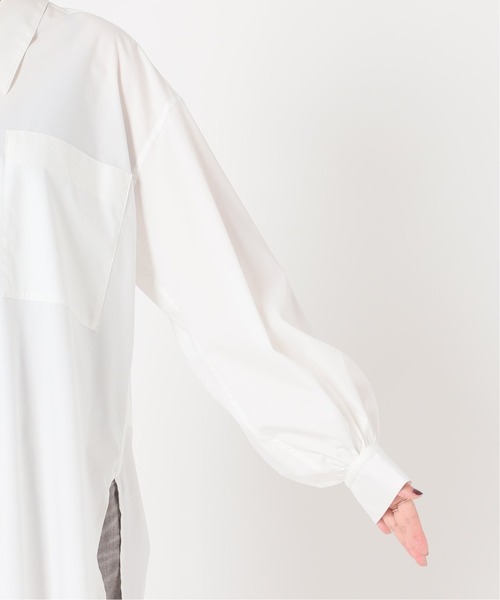 IENA(イエナ)の「C/P ギャザーシャツ◆(シャツ/ブラウス・レディース・ホワイト/ネイビー/ピンク・38/36)」の9枚目の写真