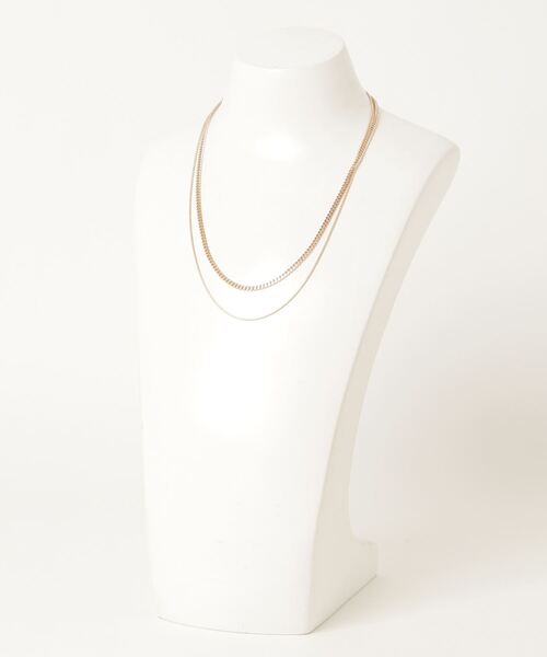 atmos pink（アトモスピンク）の「atmos pink ダブルチェーンネックレス（ネックレス・レディース・シルバー/ゴールド・FREE）」の3枚目の写真