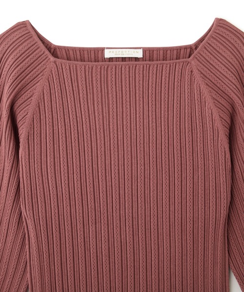 PROPORTION BODY DRESSING(プロポーションボディドレッシング)の「アイレットリブマトンスリーブニット / 1211270903(ニット/セーター・レディース・オフホワイト/ピンク系その他2/パープル・FREE)」の13枚目の写真