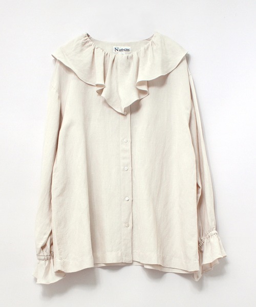 RNA-N（アールエヌエーエヌ）の「B2646 フリルカラーブラウス（シャツ/ブラウス・レディース・ブラック/レンガ/ベージュ・MEDIUM）」の3枚目の写真