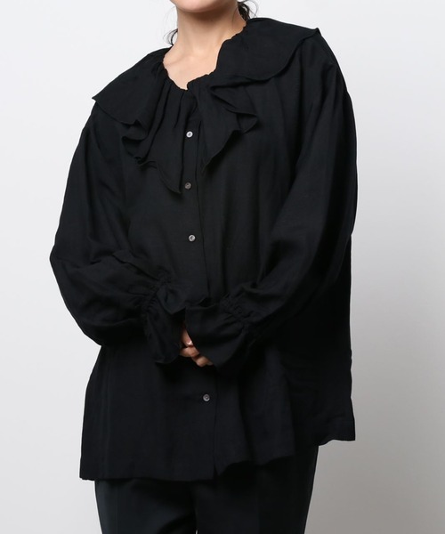 RNA-N（アールエヌエーエヌ）の「B2646 フリルカラーブラウス（シャツ/ブラウス・レディース・ブラック/レンガ/ベージュ・MEDIUM）」の12枚目の写真