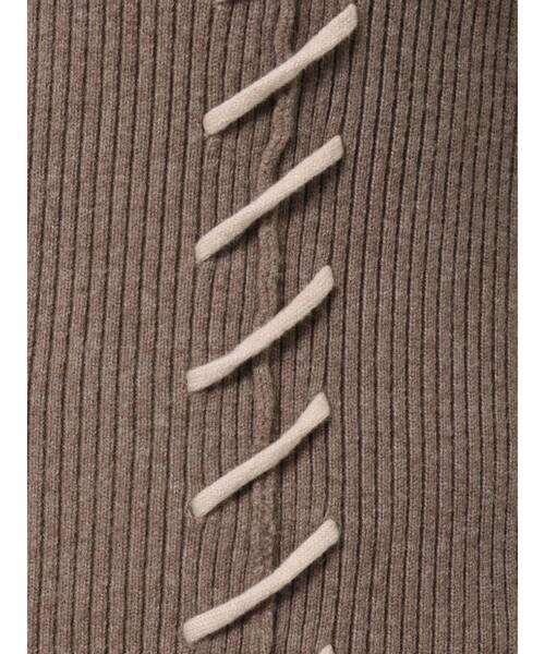 MERCURYDUO(マーキュリーデュオ)の「レースアップロングニットワンピース(ワンピース・レディース・ブラック/ブルー/ブラウン・FREE)」の14枚目の写真