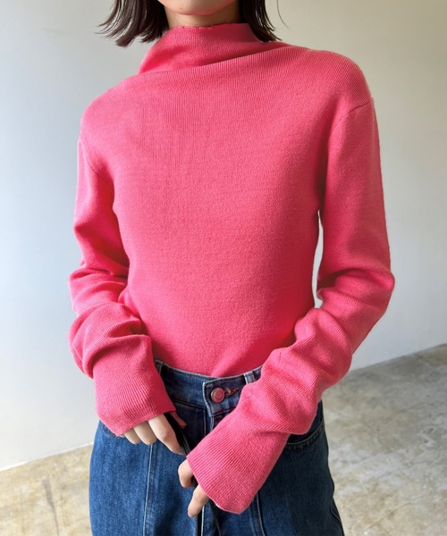 LIAN（リアン）の「12Gルーズタートルニット（ニット/セーター・レディース・ブラウン/ベージュ/ブラック/アイボリー/グリーン/ブルー/ピンク/オレンジ/キャメル/グレー/レッド/その他・FREE）」の9枚目の写真