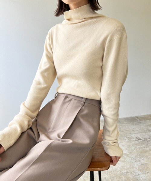 LIAN（リアン）の「12Gルーズタートルニット（ニット/セーター・レディース・ブラウン/ベージュ/ブラック/アイボリー/グリーン/ブルー/ピンク/オレンジ/キャメル/グレー/レッド/その他・FREE）」の16枚目の写真