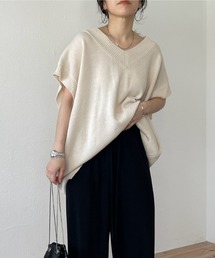 wee9s | over size HOSOMIE vest / オーバーサイズ細見えニットベスト(ベスト)