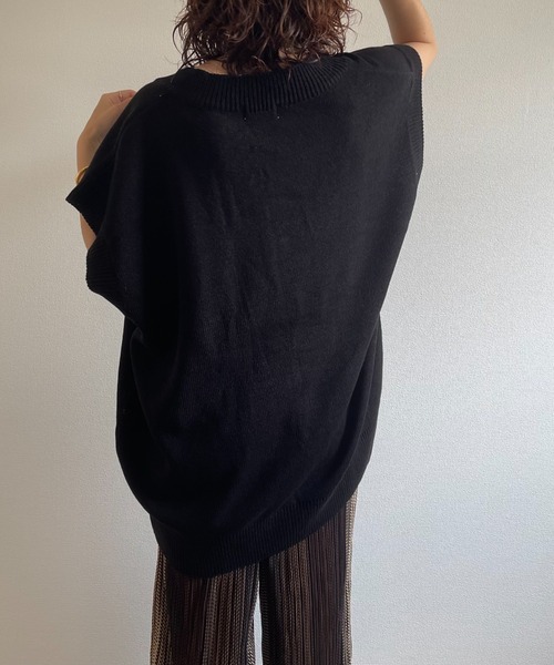 wee9s(ウィークス)の「over size HOSOMIE vest / オーバーサイズ細見えニットベスト(ベスト・レディース・マスタード/アイボリー/ブラック・FREE)」の22枚目の写真
