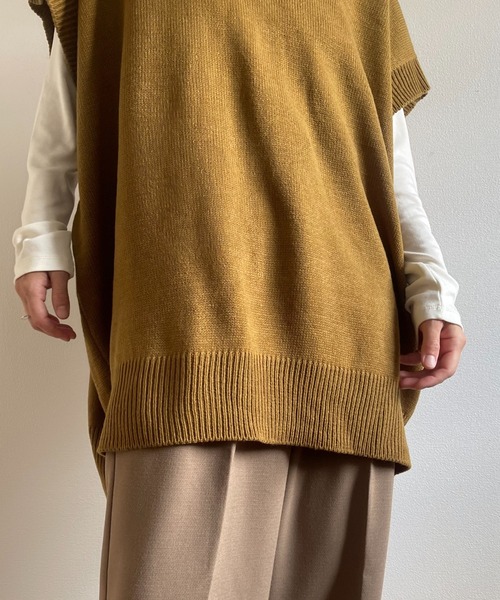 wee9s(ウィークス)の「over size HOSOMIE vest / オーバーサイズ細見えニットベスト(ベスト・レディース・マスタード/アイボリー/ブラック・FREE)」の17枚目の写真