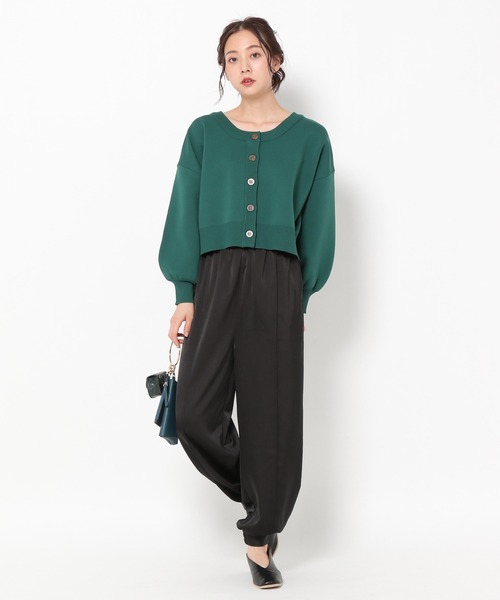 mysty woman（ミスティウーマン）の「サテンジョガーパンツ 237195（スラックス・レディース・ブラック/ライトベージュ/チャコール・FREE）」の11枚目の写真