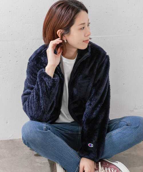 Champion(チャンピオン)の「『別注』『消臭/抗菌/防臭』Champion シェルパフリーススタンドジャケット(その他アウター・レディース・ネイビー/ベージュ/ブラウン/ブラック・MEDIUM/SMALL)」の4枚目の写真