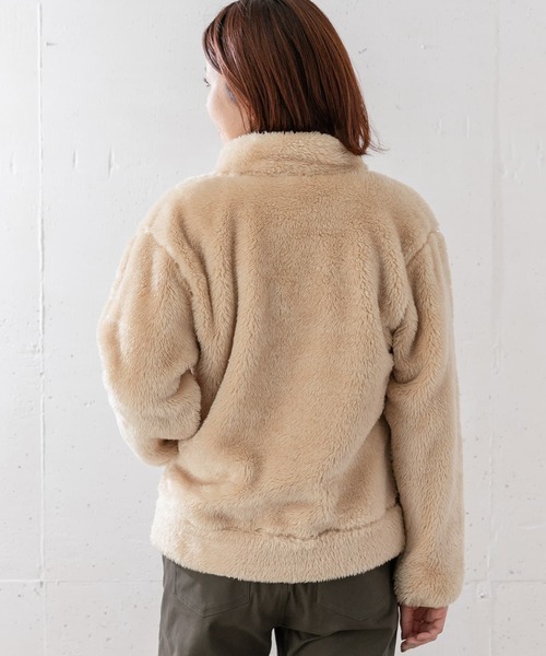 Champion(チャンピオン)の「『別注』『消臭/抗菌/防臭』Champion シェルパフリーススタンドジャケット(その他アウター・レディース・ネイビー/ベージュ/ブラウン/ブラック・MEDIUM/SMALL)」の6枚目の写真