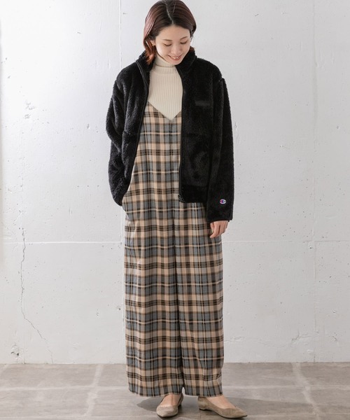 Champion(チャンピオン)の「『別注』『消臭/抗菌/防臭』Champion シェルパフリーススタンドジャケット(その他アウター・レディース・ネイビー/ベージュ/ブラウン/ブラック・MEDIUM/SMALL)」の8枚目の写真