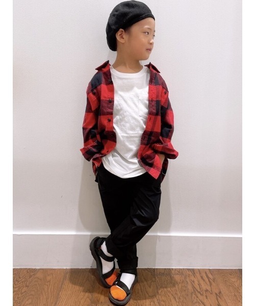 GAP（ギャップ）の「オーガニックコットン100% フランネルシャツ (キッズ)（シャツ/ブラウス・キッズ・エンジ/ダルブルー系/マルーン・XL/M/L/XXL/S/XS）」の7枚目の写真