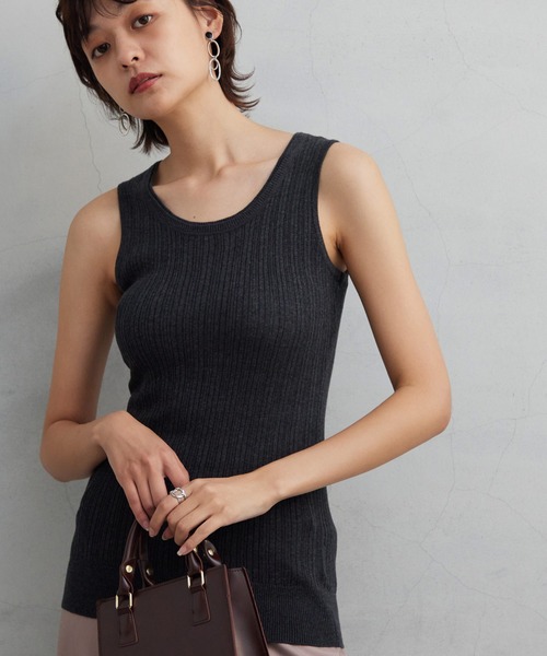 OMNES（オムネス）の「ランダムテレコニット タンクトップ（タンクトップ・レディース・ホワイト/ブラック/グレー/オートミール/ホワイト系その他/ブラック系その他/グレー系その他/グリーン系その他/グレイッシュベージュ/チャコール・FREE）」の18枚目の写真