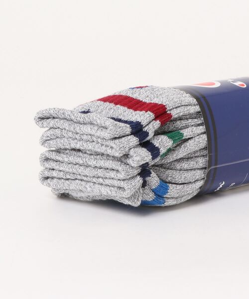 Champion（チャンピオン）の「【CHAMPION/チャンピオン】ライン入りクルー丈ソックス　3足組 CMSCQ001（ソックス/靴下・メンズ・ネイビー/ホワイト・MEDIUM）」の3枚目の写真