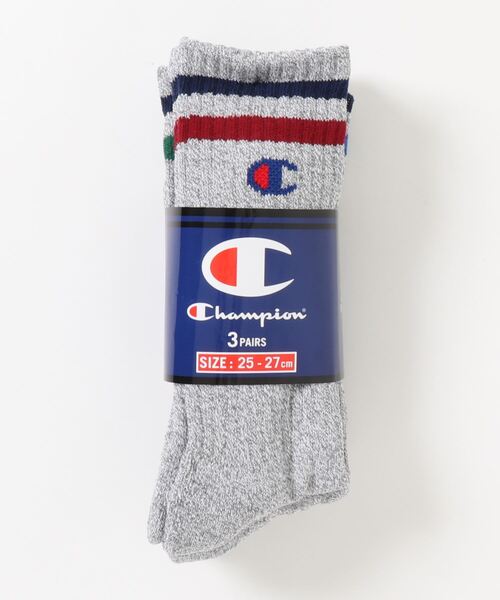 Champion（チャンピオン）の「【CHAMPION/チャンピオン】ライン入りクルー丈ソックス　3足組 CMSCQ001（ソックス/靴下・メンズ・ネイビー/ホワイト・MEDIUM）」の11枚目の写真