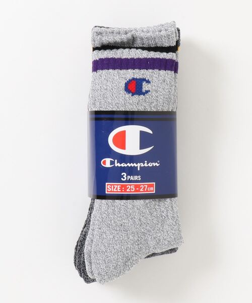 Champion（チャンピオン）の「【CHAMPION/チャンピオン】ライン入りクルー丈ソックス　3足組 CMSCQ001（ソックス/靴下・メンズ・ネイビー/ホワイト・MEDIUM）」の12枚目の写真