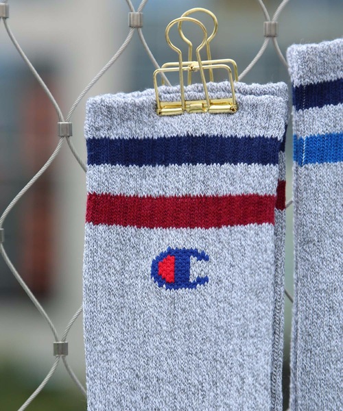 Champion（チャンピオン）の「【CHAMPION/チャンピオン】ライン入りクルー丈ソックス　3足組 CMSCQ001（ソックス/靴下・メンズ・ネイビー/ホワイト・MEDIUM）」の7枚目の写真