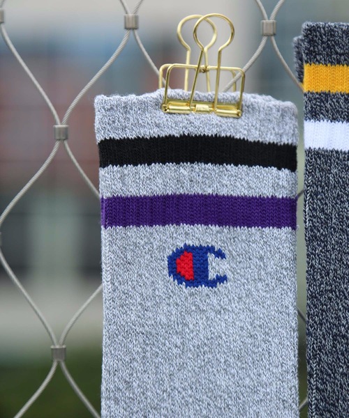 Champion（チャンピオン）の「【CHAMPION/チャンピオン】ライン入りクルー丈ソックス　3足組 CMSCQ001（ソックス/靴下・メンズ・ネイビー/ホワイト・MEDIUM）」の10枚目の写真