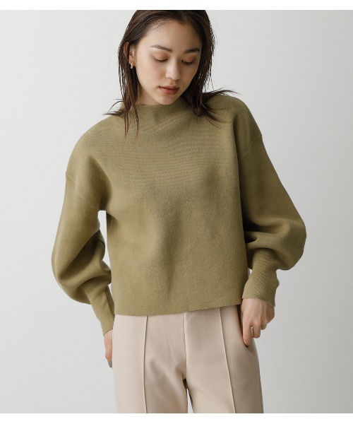 AZUL by moussy(アズールバイマウジー)の「SWEATTER BOTTLE NECK TOPS/スウェッターボトルネックトップス(スウェット・レディース・ブラック/ライトグリーン/ライトベージュ・SMALL/MEDIUM)」の18枚目の写真