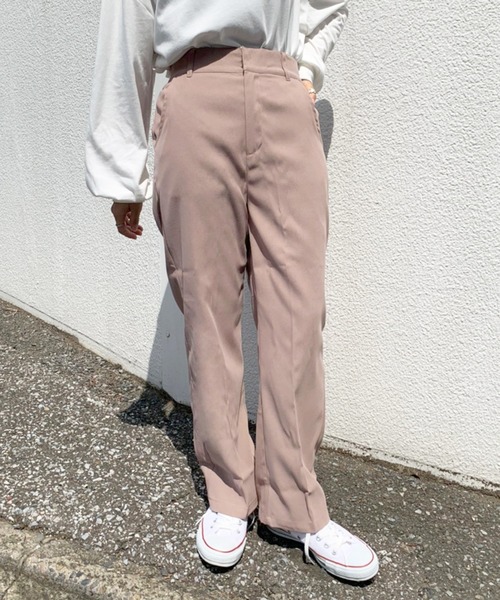 OLIVE des OLIVE（オリーブデオリーブ）の「ショコラスラックスパンツ（スラックス・レディース・ブラウン/ブラック/ブルー/ダークブラウン/ピンクベージュ・SMALL/MEDIUM）」の5枚目の写真