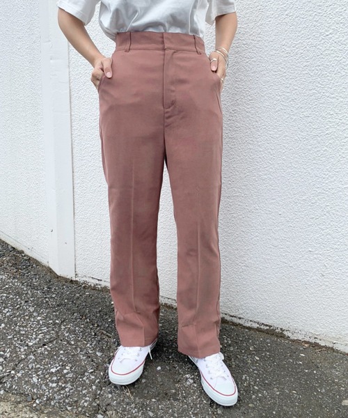 OLIVE des OLIVE（オリーブデオリーブ）の「ショコラスラックスパンツ（スラックス・レディース・ブラウン/ブラック/ブルー/ダークブラウン/ピンクベージュ・SMALL/MEDIUM）」の4枚目の写真