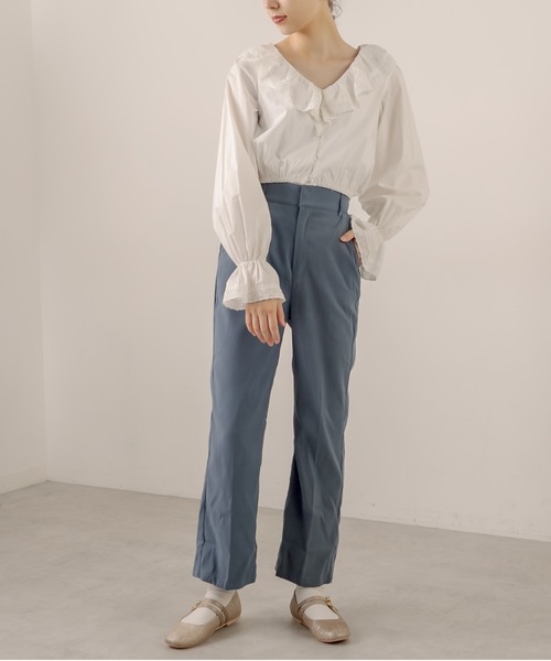 OLIVE des OLIVE（オリーブデオリーブ）の「ショコラスラックスパンツ（スラックス・レディース・ブラウン/ブラック/ブルー/ダークブラウン/ピンクベージュ・SMALL/MEDIUM）」の18枚目の写真