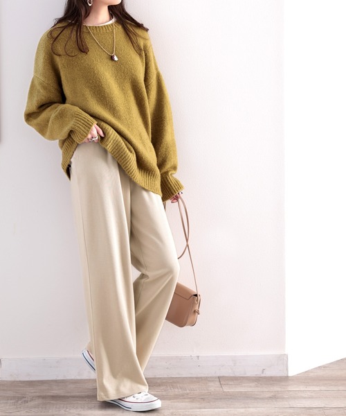 classicalelf(クラシカルエルフ)の「+3度に包まれる。 暖か コットン イージー フレアパンツ(その他パンツ・レディース・ベージュ/ブラック/チャコール・SMALL/MEDIUM/LARGE/X-LARGE)」の17枚目の写真