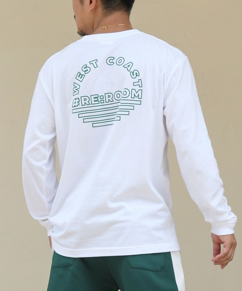 #Re:room(リルーム)の「ウエストコーストプリントロングスリーブ(Tシャツ/カットソー・メンズ・ホワイト/グリーン/ベージュ・L-XL/M-L/S-M)」の2枚目の写真