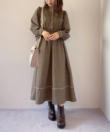 OLIVE des OLIVE | レトロなパイピングが映える！すずらん長袖ワンピース(ワンピース)