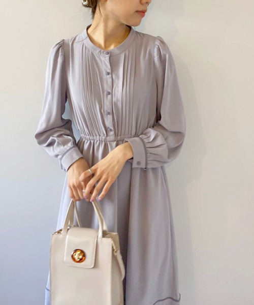 OLIVE des OLIVE（オリーブデオリーブ）の「【人気アイテム再入荷】レトロなパイピングが映える！すずらん長袖ワンピース（ワンピース・レディース・サックスブルー/グリーン/ブラウン/ブラック/ラベンダー・FREE）」の18枚目の写真