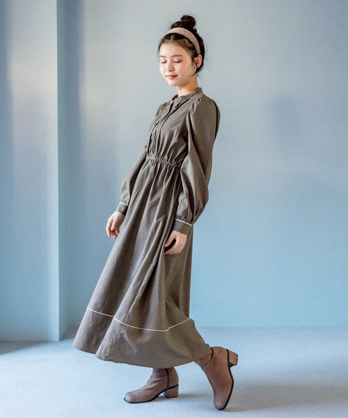 レトロ衣装　オリーブ色 長袖ロングワンピース 楽天市場】【20％OFF】ワンピース ロングワンピース 長袖