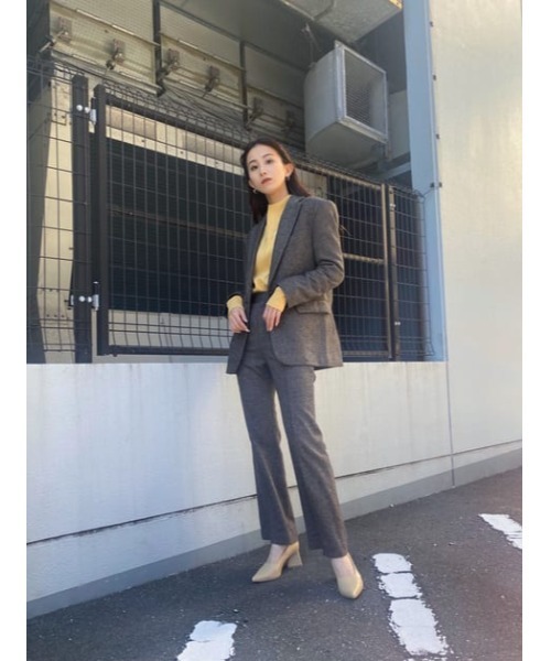 THROW by SLY(スローバイスライ)の「THROW NEP TWEED C/P FLARE PT センタープレスフレア パンツ(スラックス・レディース・ネイビー系/グレー系その他2・0/1)」の21枚目の写真
