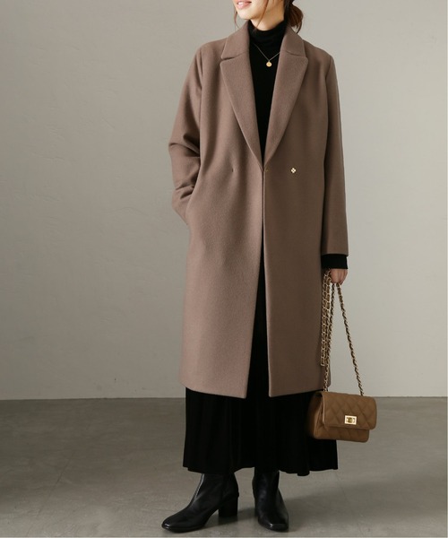 La TOTALITE(ラトータリテ)の「ウールビーバーチェスターコート◆(チェスターコート・レディース・ブラック/ベージュ/パープル/ブラウン・40/38/36)」の3枚目の写真